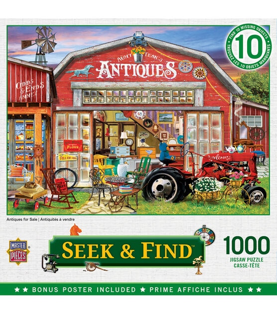 MasterPieces 19" x 27" Antiques for Sale Jigsaw Puzzle 1000pc