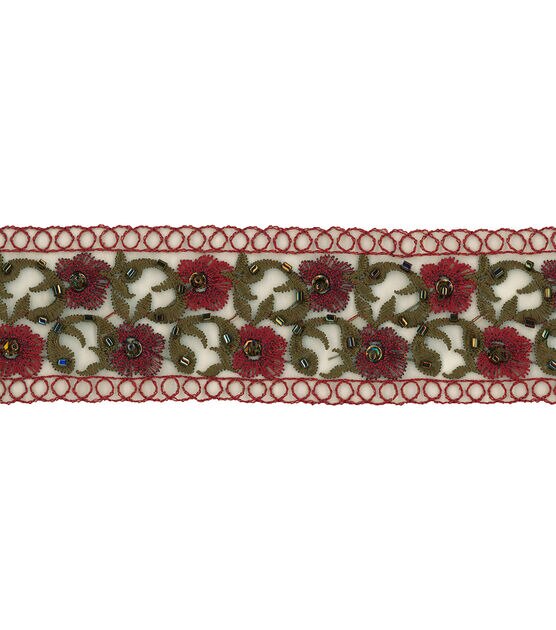 Wrights Sheer Band Trim with Beads 1.75'' Sage, , hi-res, image 2
