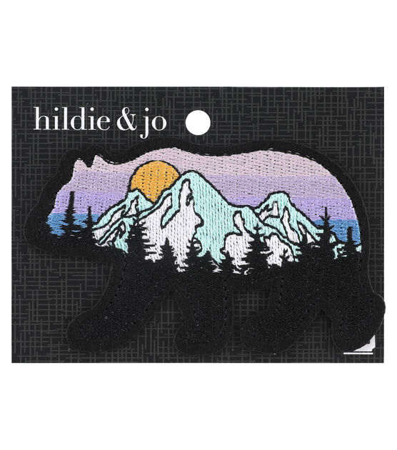 3.5" x 2.5" Mountains Bear Iron On Patch by hildie & jo