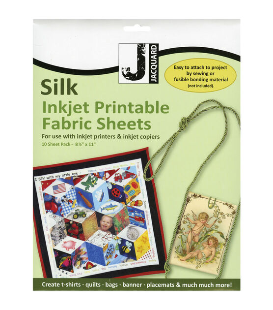Jacquard 8.5" x 11" Silk Habotai Inkjet Printable Fabric Sheets 10ct