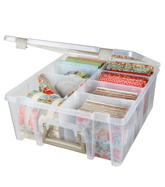 ArtBin 15" Super Satchel Clear Double Deep Box With Removable Dividers, , hi-res, image 1
