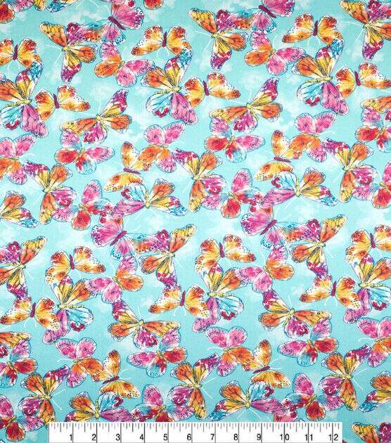 Novelty Cotton Fabric Butterflies Mint | JOANN