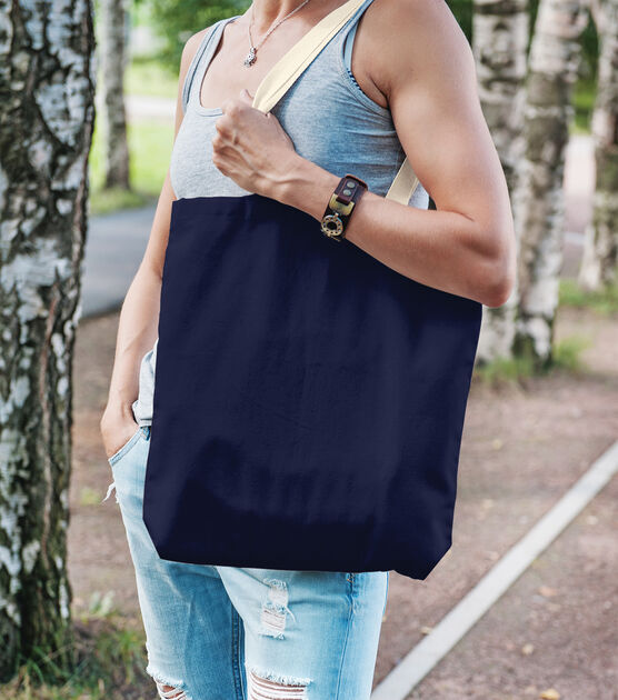Large Canvas Tote Navy, , hi-res, image 2