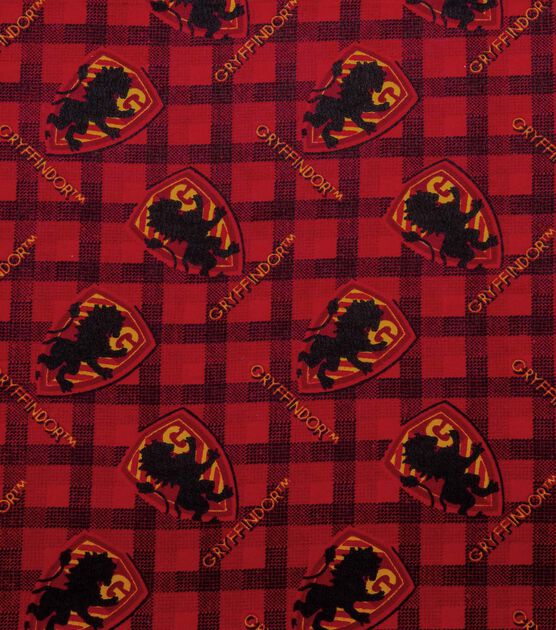 Harry Potter Gryffindor Plaid Patch Flannel Fabric