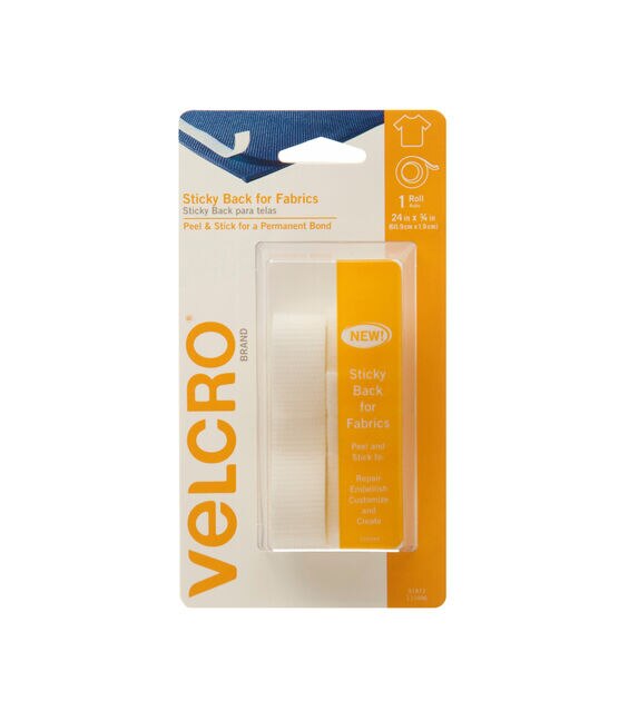VELCRO Brand White Hook & Loop Strip, 3/4 x 3-1/2 in.