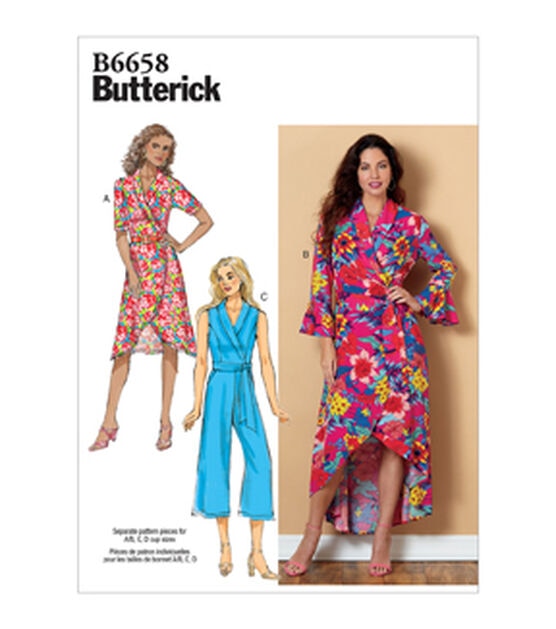 Butterick B6658 Size 14 to 22 Misses Jumpsuit & Sash Sewing Pattern