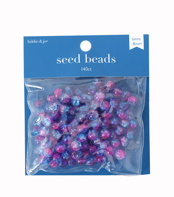 140pc Purple & Blue Cracked Ice Seed Beads by hildie & jo