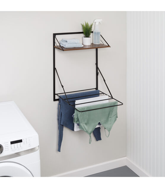 Honey Can Do 24" x 31" Over the Door Foldable Drying Rack With Shelf, , hi-res, image 2