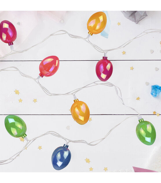 Northlight 7' Pearl Multi Color Easter Egg String Lights 10ct White Wire, , hi-res, image 2