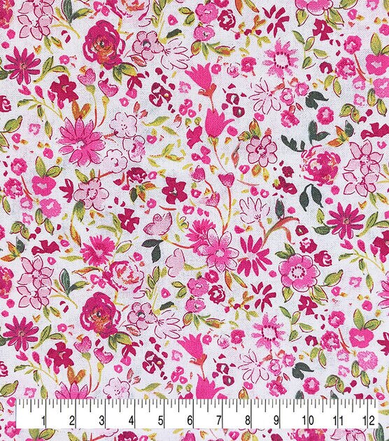 EM203-LP1 Garden & Globe - Floral Toss - Light Pink Fabric