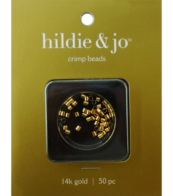2mm Gold Plated Crimp Beads 50pc by hildie & jo