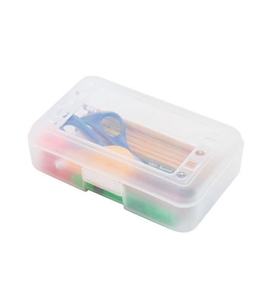 Advantus 8.5" x 4" Clear Plastic Pencil Box, , hi-res, image 2