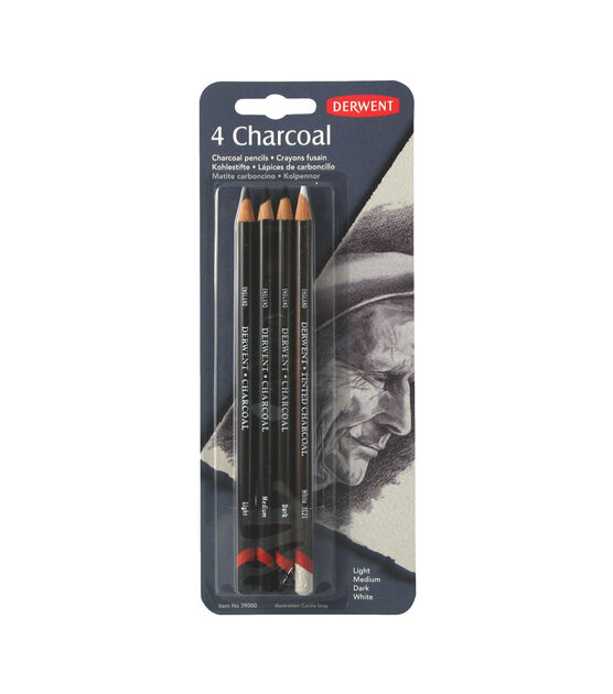 Derwent Charcoal Pencil Set 4 Pkg