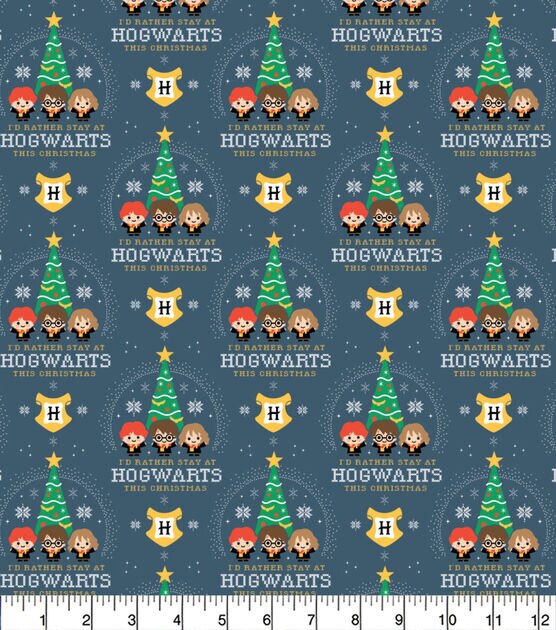 Harry Potter Christmas Cotton Fabric by the Yard Happy Christmas