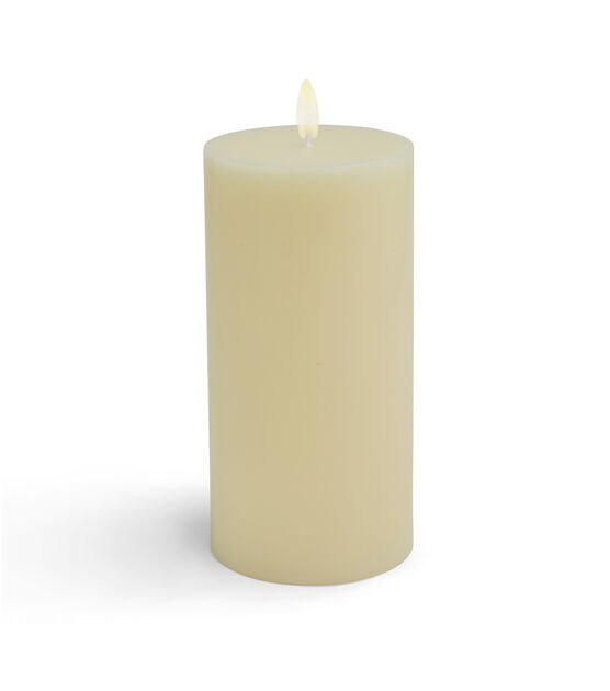 4" x 8" Ivory Poured Unscented Pillar Candle by Hudson 43, , hi-res, image 2
