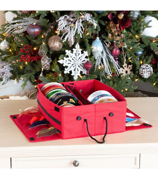 Santa's Bags Red 12 Ribbon Storage Box, , hi-res, image 11