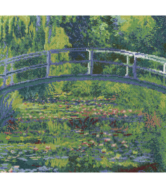 DMC 12" x 11" Monet's Water Lily Pond Cross Stitch Kit, , hi-res, image 2