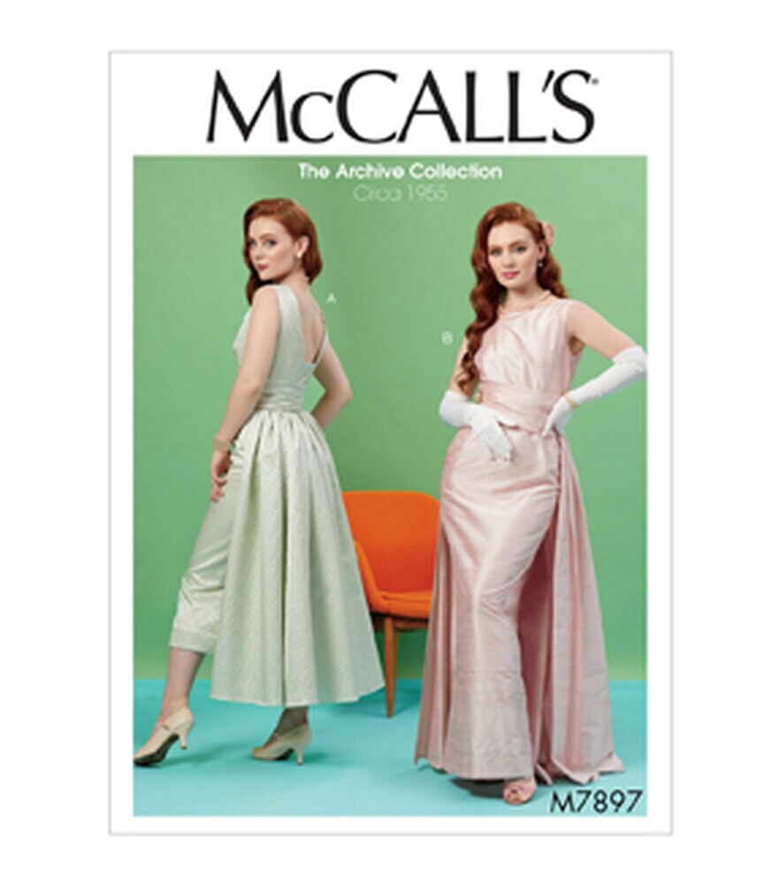 McCall's M7897 Size 6 to 22 Misses Dress Sewing Pattern, E5 (14-16-18-20-22), swatch