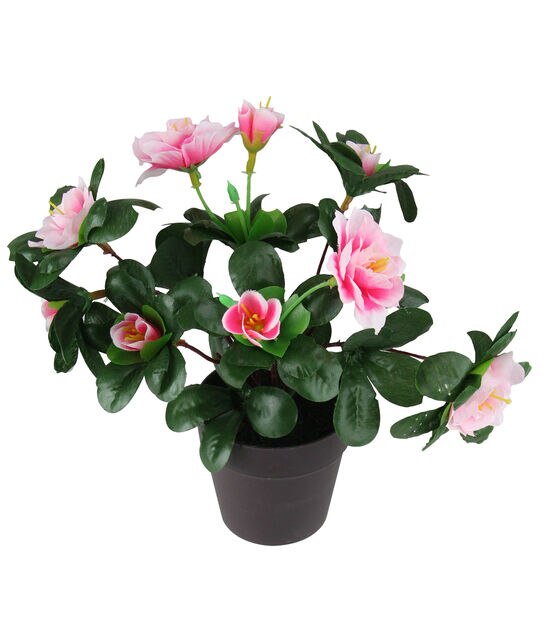 Northlight 8" Pink Blooming Potted Artificial Rose Plant, , hi-res, image 2