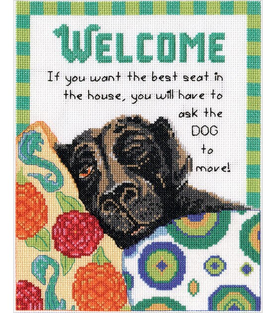 Design Works 8" x 10" Best Seat Welcome Counted Cross Stitch Kit, , hi-res, image 2