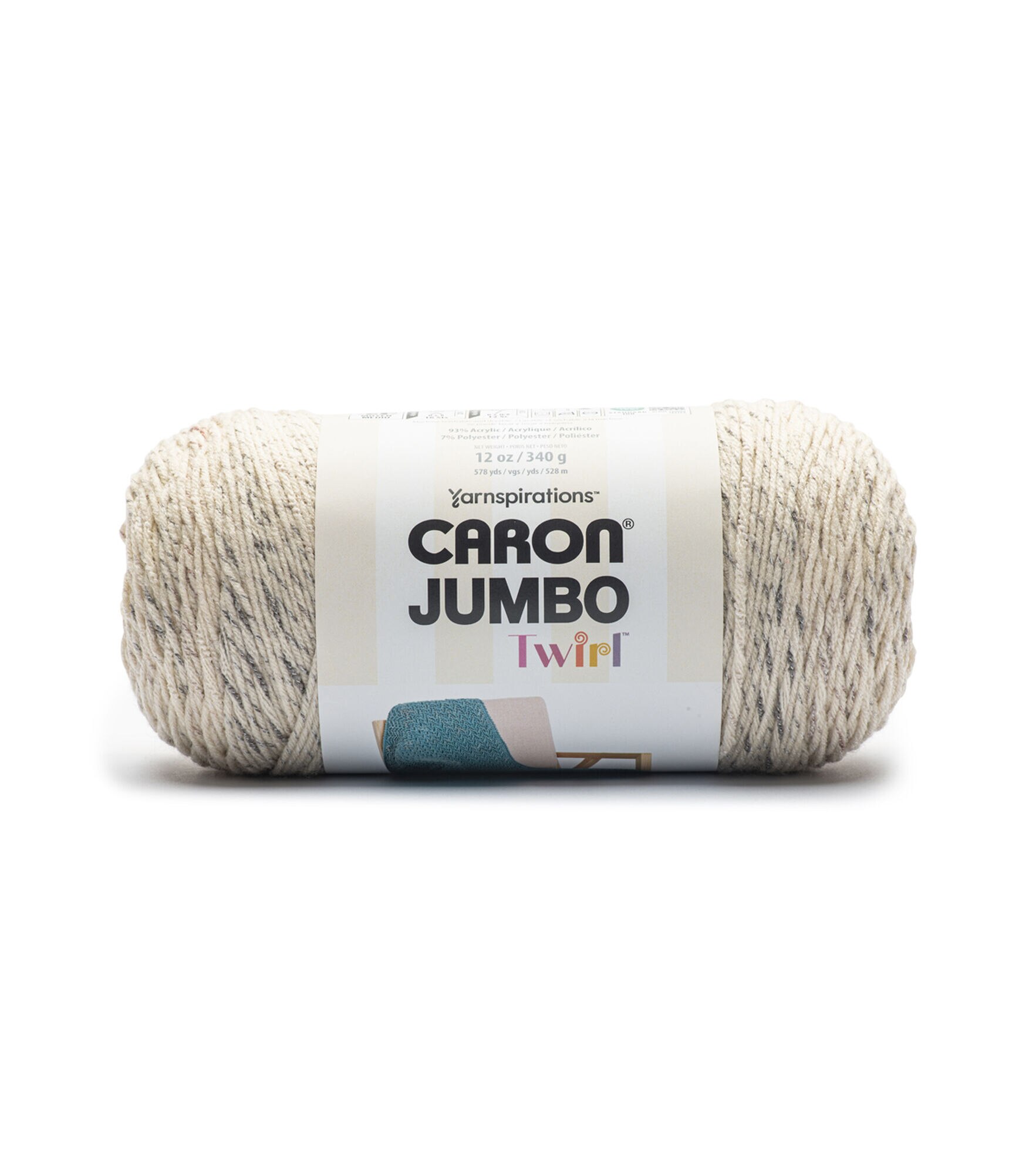 Caron Twirl 577yds Worsted Acrylic Blend Yarn, Off White, hi-res