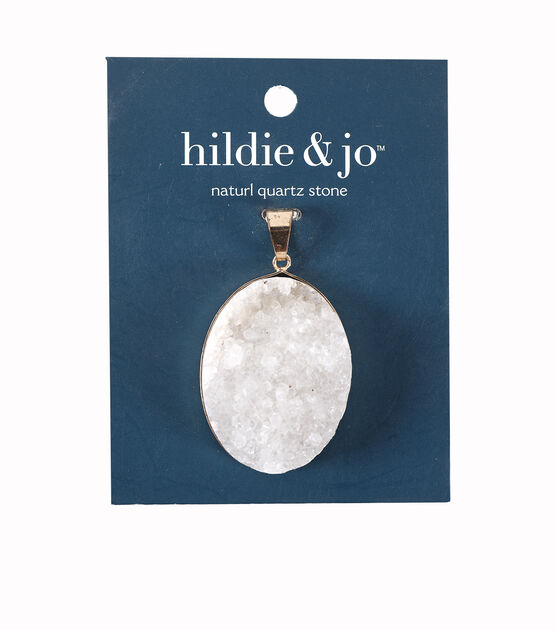 2" White Aurora Borealis Druzy Agate Pendant by hildie & jo