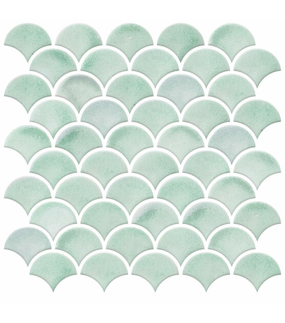 Aqua Scallop Peel & Stick Tile Backsplash