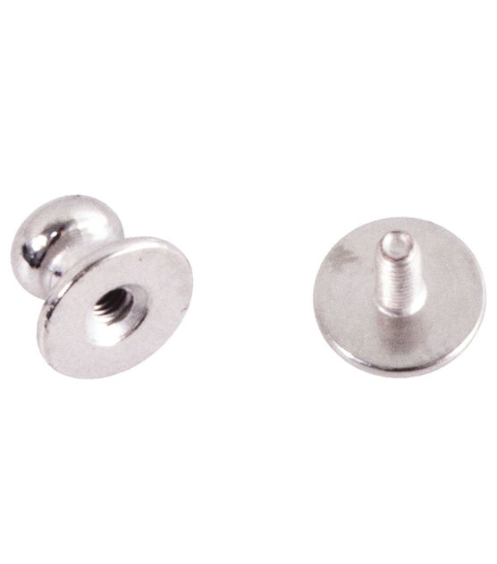 Realeather Crafts Button Studs Silver Plated, , hi-res, image 3