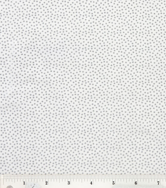 Dots on White Quilt Metallic Cotton Fabric by Keepsake Calico