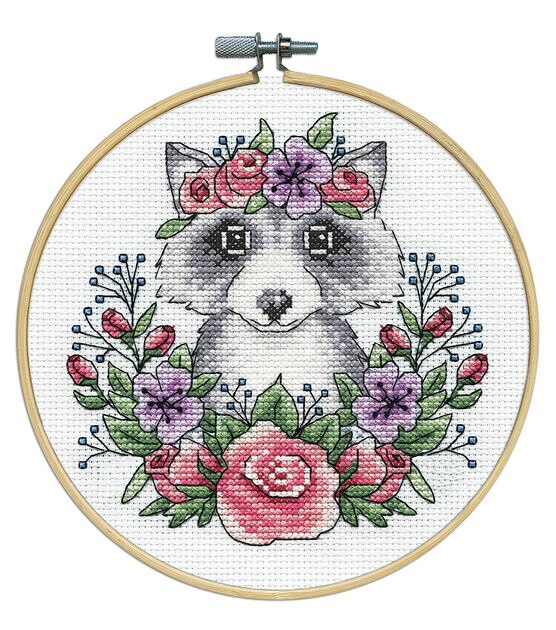 Design Works 8" Raccoon Round Counted Cross Stitch Kit