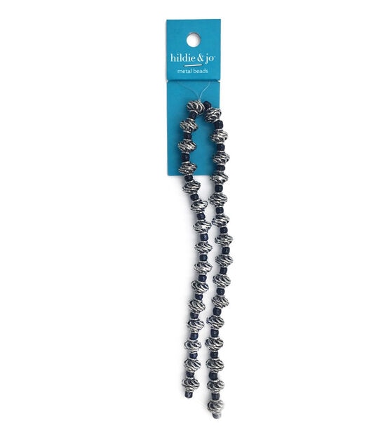 Silver & Black Spiral Metal Beads by hildie & jo