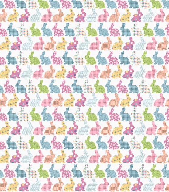 Patterned Bunnies Multi Easter Cotton Fabric, , hi-res, image 2