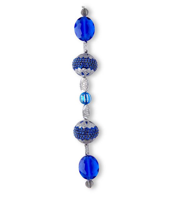 7" Sparkle Blue Strung Beads by hildie & jo, , hi-res, image 2