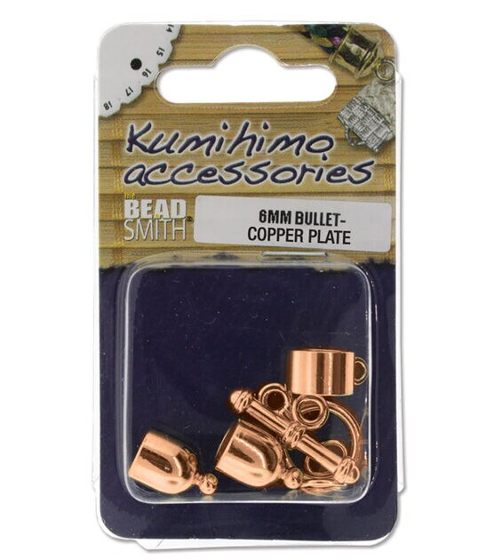 Kumihimo Finding Set 6mm Bullet Copper Plated