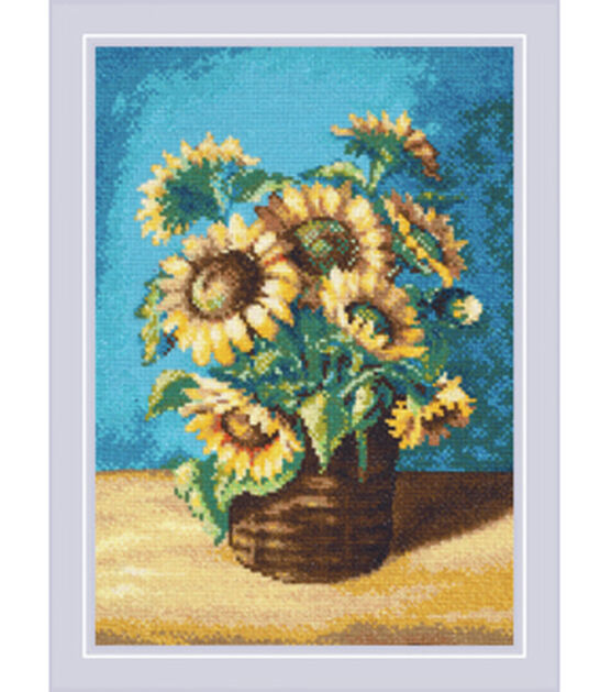 Bucilla 8" x 12" Sunflowers in Basket Counted Cross Stitch Kit