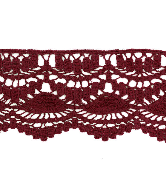 Simplicity Knit Lace Trim 3.4'' Wine, , hi-res, image 2