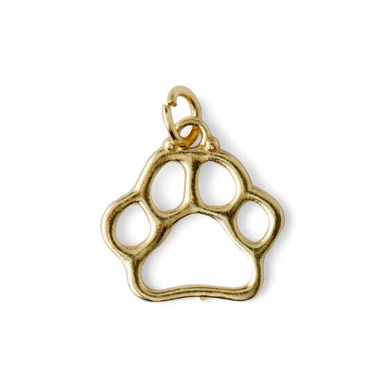 1" Gold Open Paw Charm by hildie & jo, , hi-res, image 2