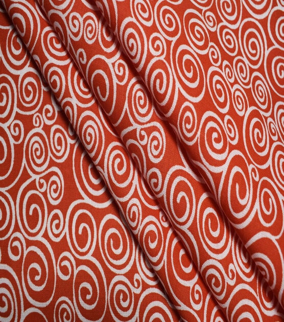 White Swirls on Red Quilt Cotton Fabric by Quilter's Showcase, , hi-res, image 3