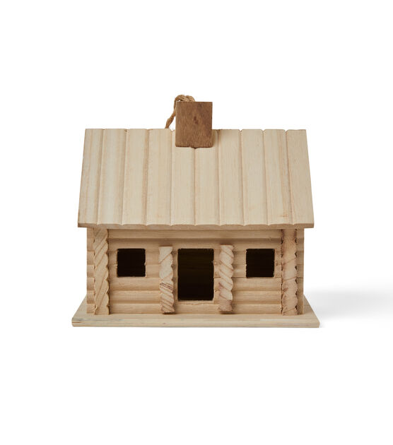 Park Lane Wooden Log Cabin Birdhouse with Chimney | JOANN