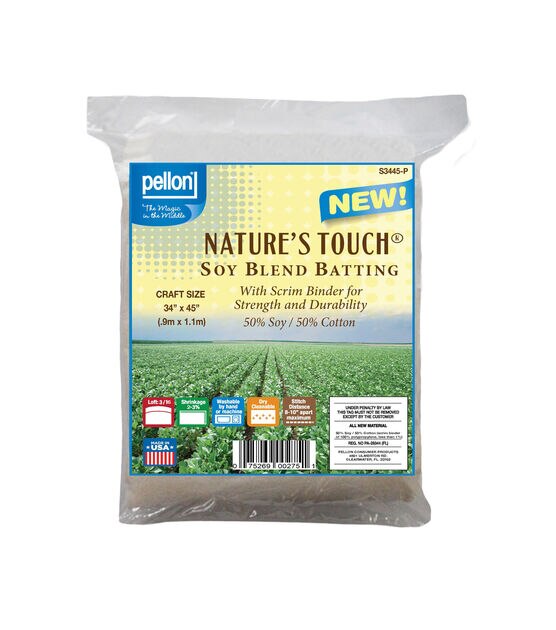 Pellon Nature's Touch Soy Blend Batting with Scrim Craft Size 34"x45"