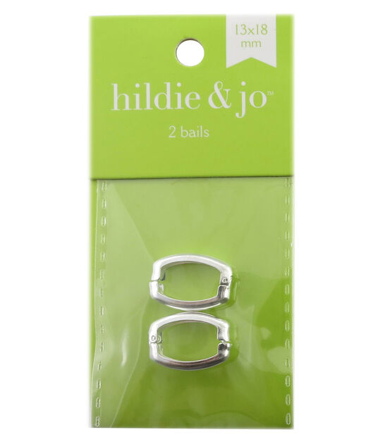 13mm x 18mm Silver Smooth Bails 2pk by hildie & jo