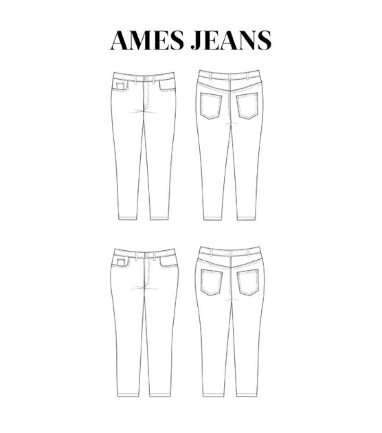 Cashmerette Size 12 to 32 Women's Ames Jeans Sewing Pattern, , hi-res, image 10