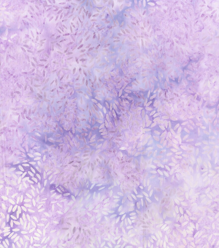 Hi Fashion Leaves Batik Cotton Fabric, Purple, swatch