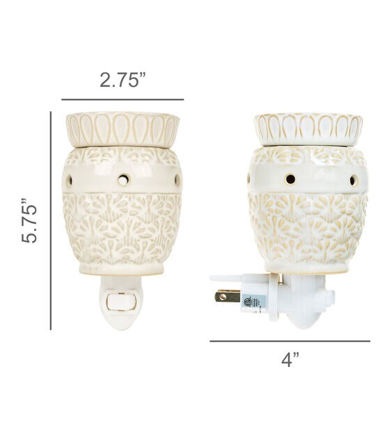 15 Watt White Ceramic Pineapple Plug In by Hudson 43, , hi-res, image 3
