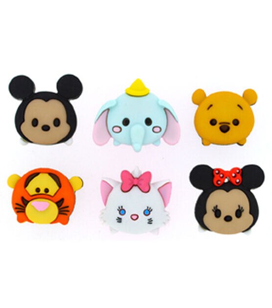 Dress It Up 6ct Plastic Disney Tsum Tsum Shank Buttons