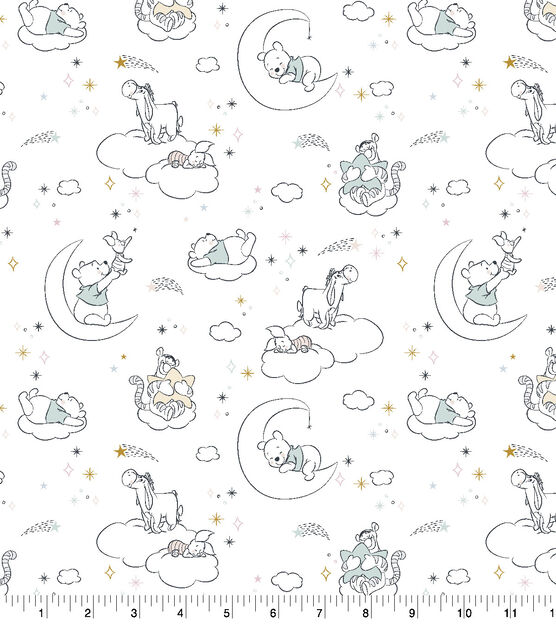 Springs Creative Disney Winnie The Pooh & Friends Sketch Cotton Fabric - White - Each
