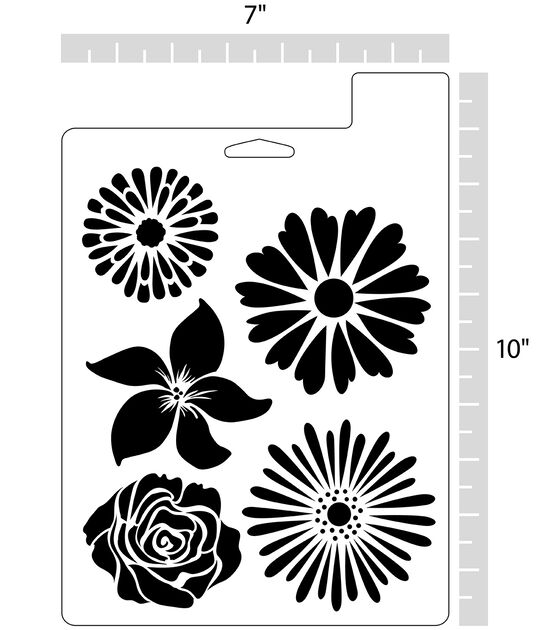 Top Notch 7 x 10 Flowers Paper Stencil - Stencils - Crafts & Hobbies