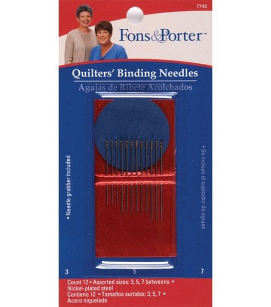 Fons & Porter Hand Basting Needle Sizes 3, 5 & 7 12pcs