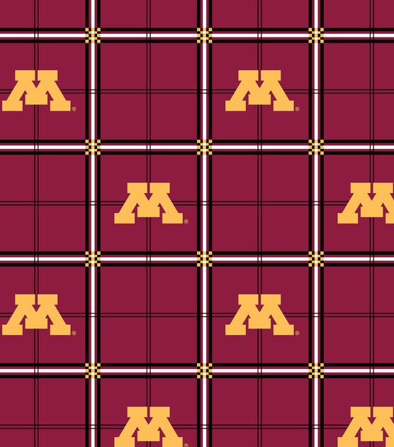 University of Minnesota Gophers Flannel Fabric 42" Plaid