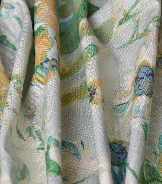 Kelly Ripa Home Upholstery Decor Fabric Flower Mania Seaglass, , hi-res, image 4
